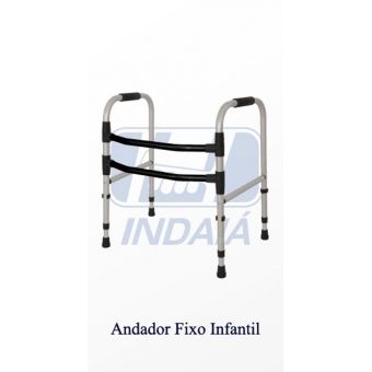 Andador de Alumínio Infantil Fixo e Rodas