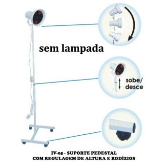 Suporte para Lâmpada Infravermelho com Rodízios