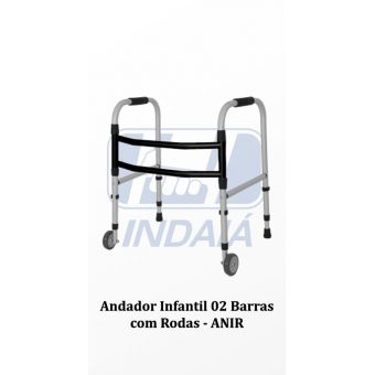Andador de Alumínio Infantil Fixo e Rodas